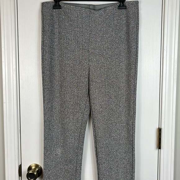 H&M silver metallic bell bottom pants size Lg. Elastic waistband. - Picture 2 of 6